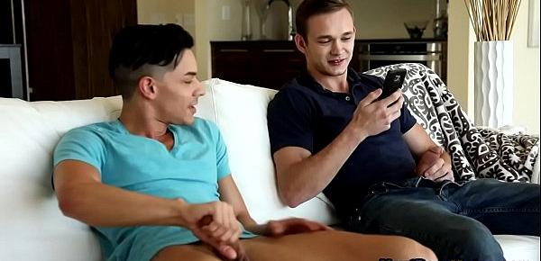  Straight guy tricked into watching gay porn - first time gay sex